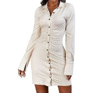 Free People Button Front Long Sleeve Shirt Dress Size Small